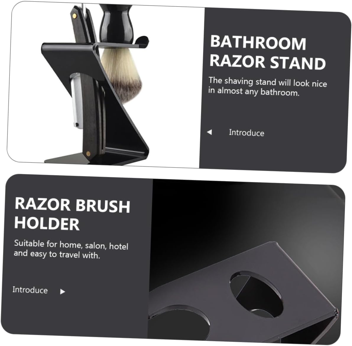 NOLITOY Shaving Brush Holder Razor Storage Stand Men's Razor Stand Elegant Bathroom Accessory