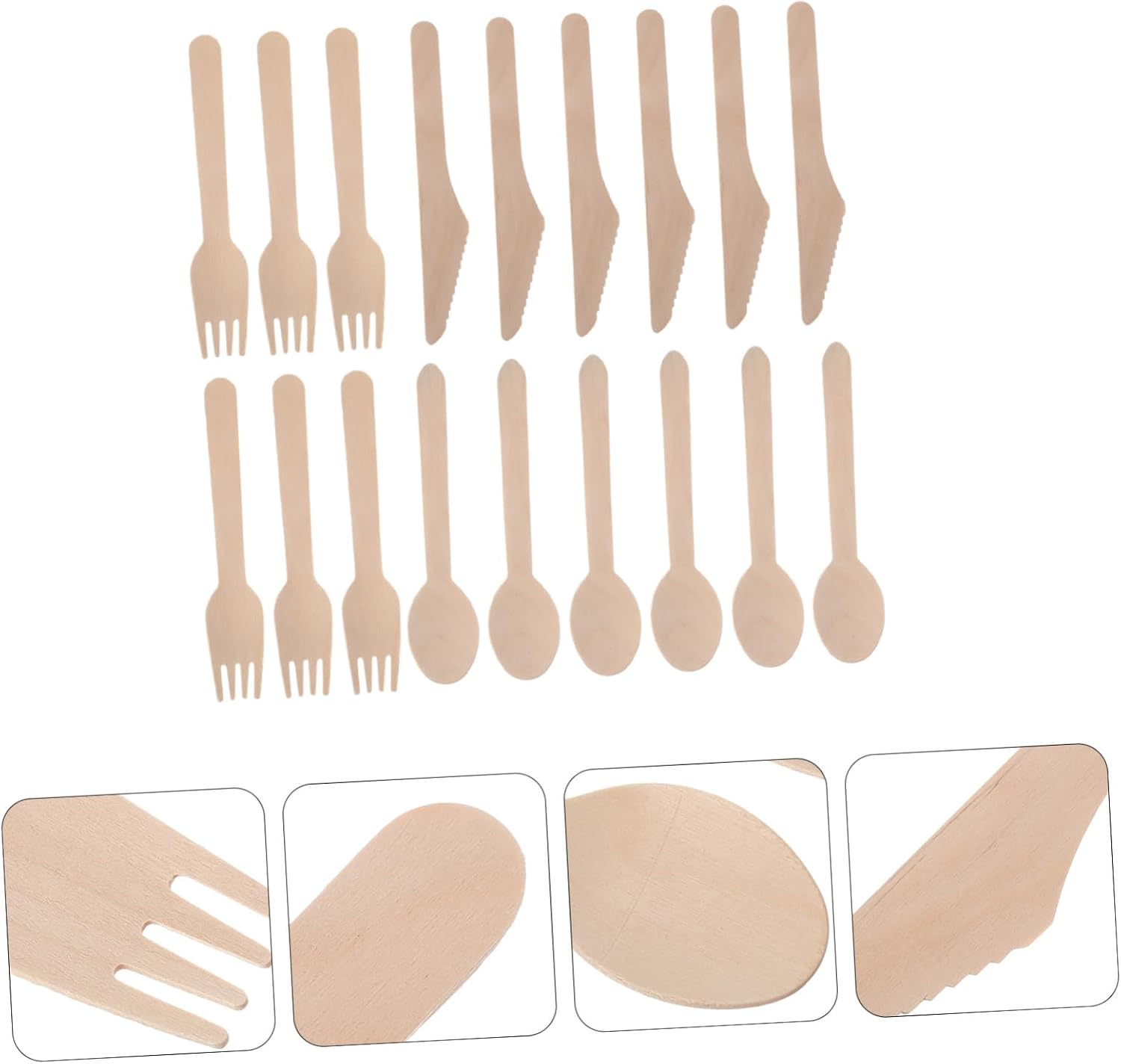 Ciieeo 6Sets Cutlery Kit Forks Spoons and Knives for Parties Events and Gatherings Smooth Finish for Indoor Outdoor Entertaining