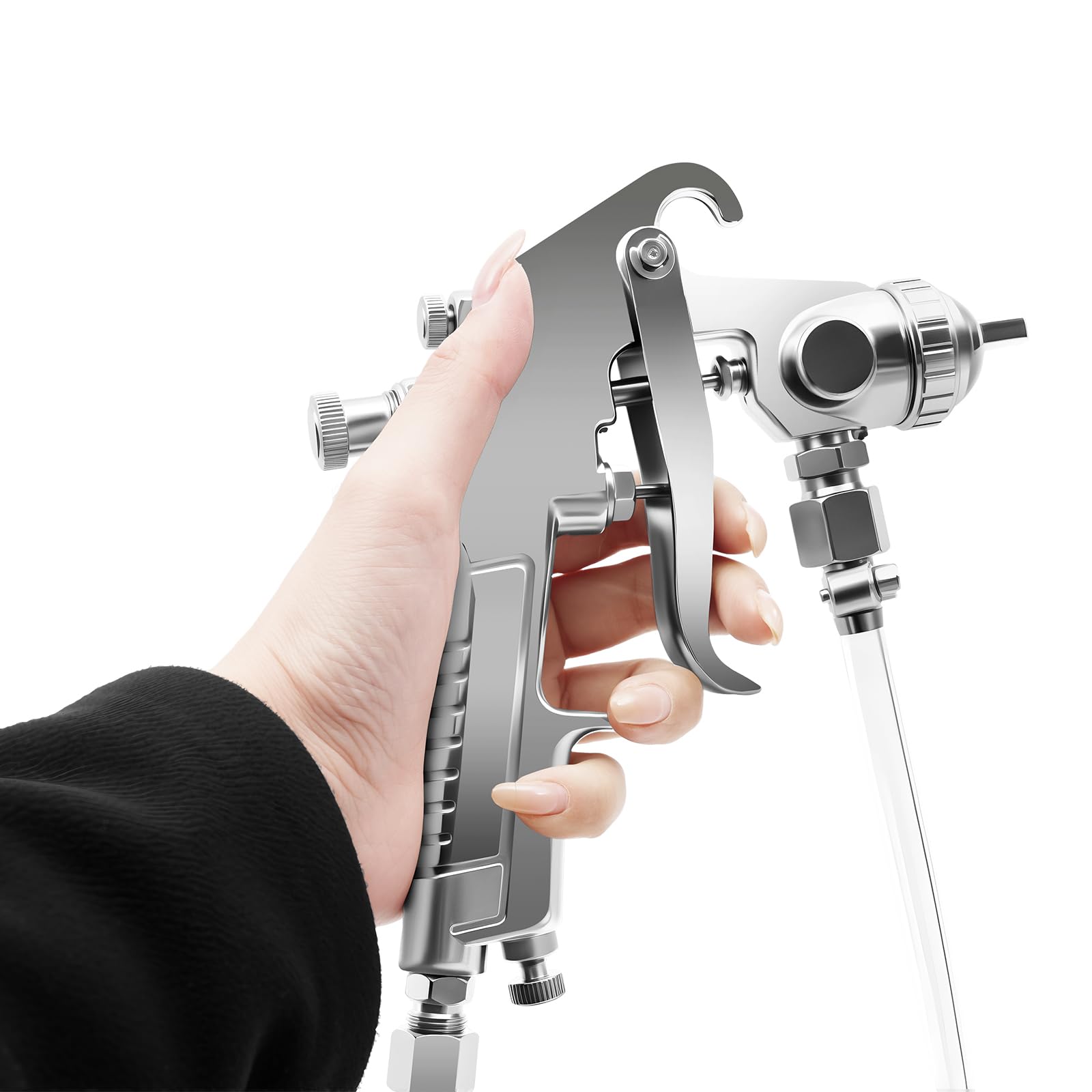 Pistola a spruzzo con serbatoio da 10 l, pistola a spruzzo ad aria compressa da 3,0 mm, per pittura da parete e vernice, sistema completo di spruzzo con tubi per fai da te e uso professionale