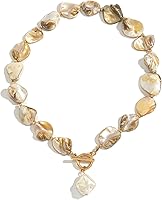 YGBDS Chunky Shell Choker Necklace for Women - Colorful Irregular Boho Pearl Beaded Beach Jewelry Summer Pendant