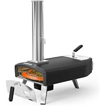 Mimiuo Outdoor Pizza Oven with Rotating Function and 33 cm Round Pizza Stones, Portable Pizza Oven for Charcoal and Firewood, Ideal for Garden, Patio and Balcony, Pizza Ovens