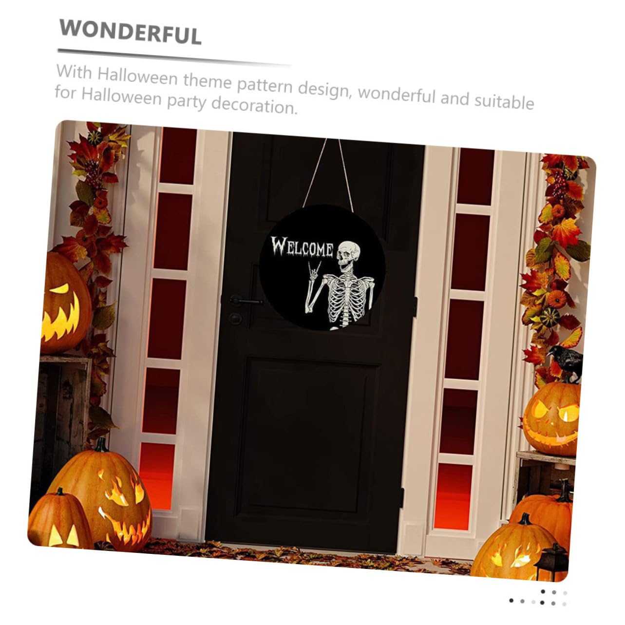 IMIKEYA Lot De 5 Pendentifs Décoratifs en Bois pour Porte Dentrée 30 5 X 35 6 Cm Décoration Festive pour Halloween