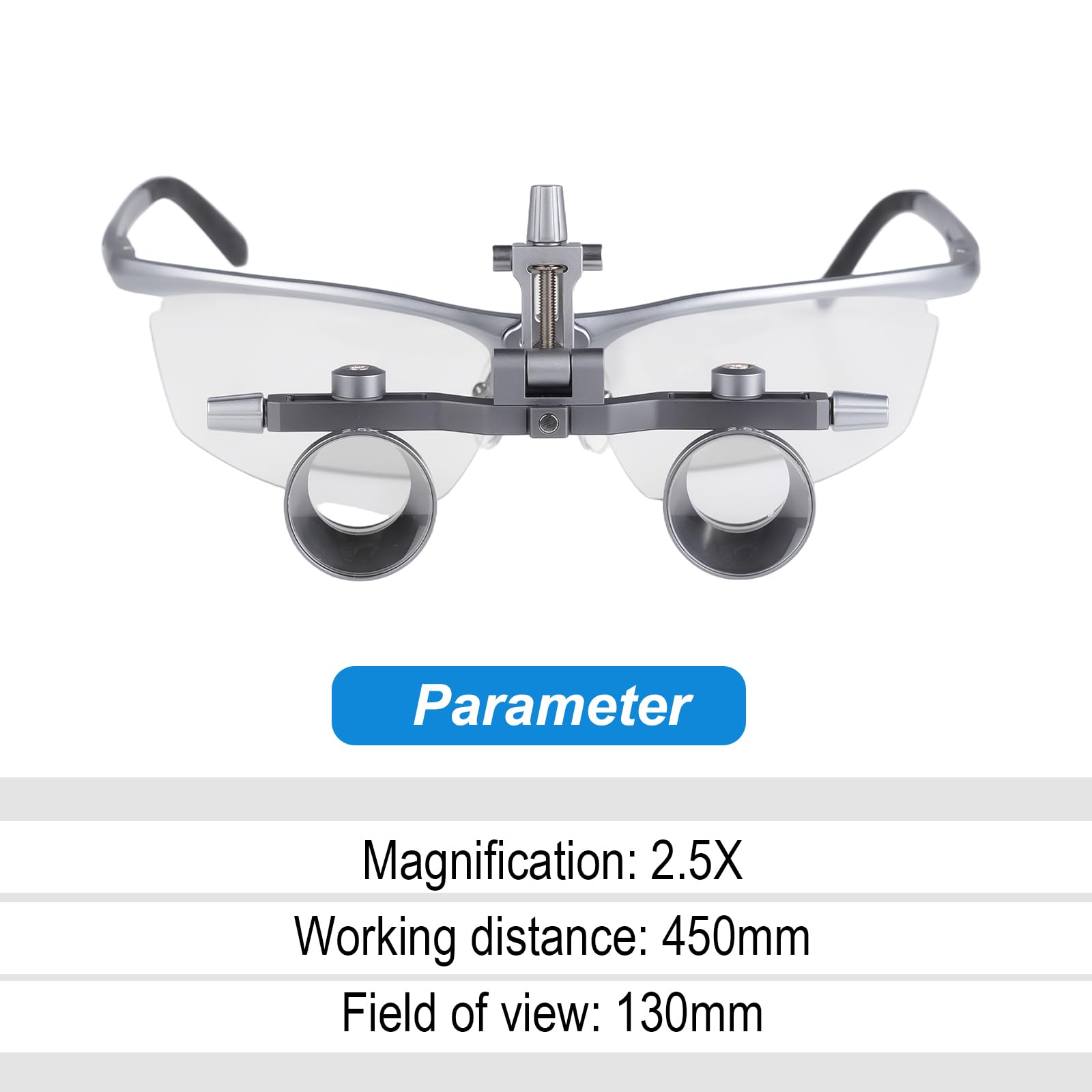 Lupas prismáticas ajustables con cuerpo de aluminio, distancia de trabajo de 450 mm (2,5 x)