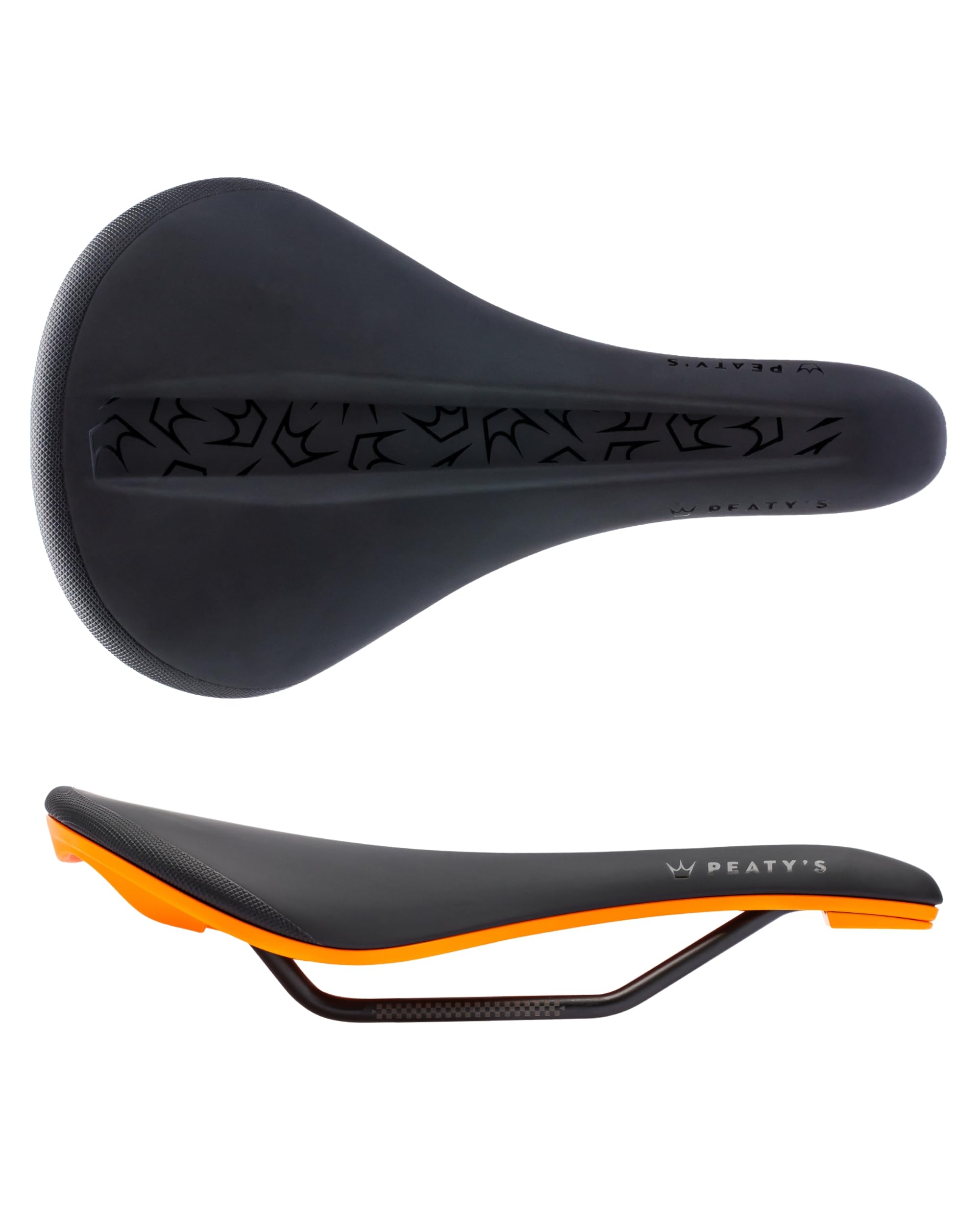 Peaty's Monarch Saddle - Mountain Bike Seat, 260mm, 4130 Rail, Mango Orange