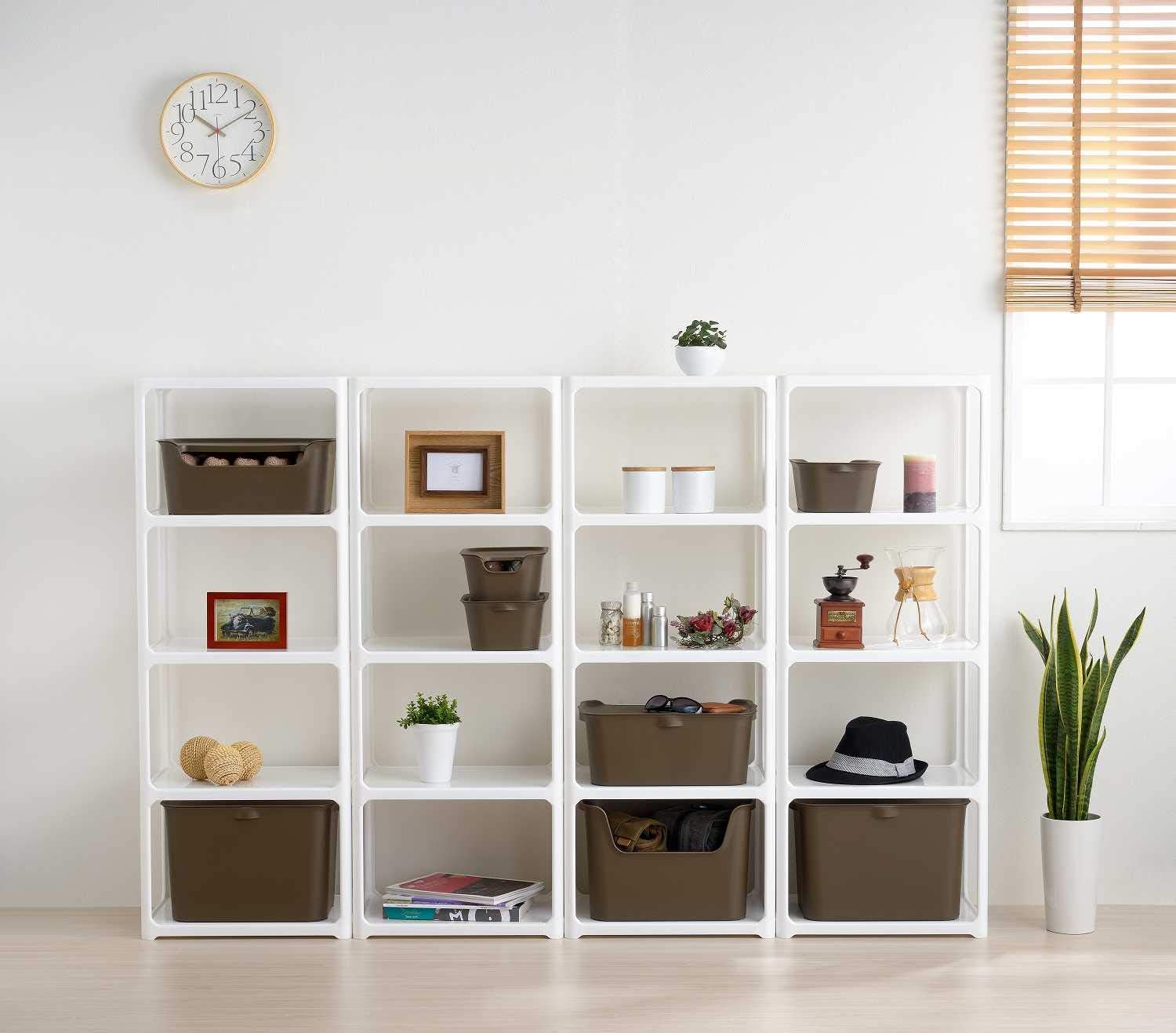 SANKA KATASU Kh-SBR Squ+ Storage Box, Hako, S, Brown, 7.1 x 10.2 x 4.1 inches (180 x 258 x 105 cm), Made in Japan