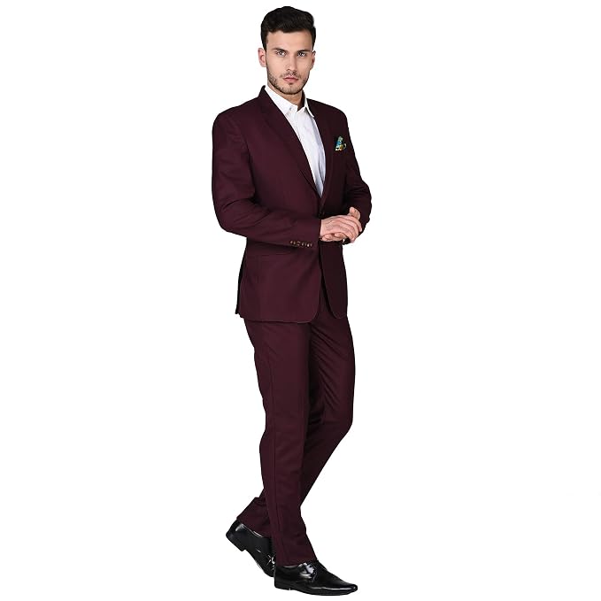 Buy Tag 7 Wine Coloured Two Piece Suit 