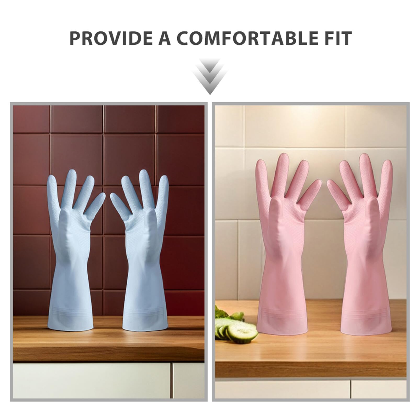 6paia Guanti Impermeabili Pervare Piatti Guanti da Cucina in PVC Riutilizzabili per Pulizia del Bagno del Bucato Lavori Domestici