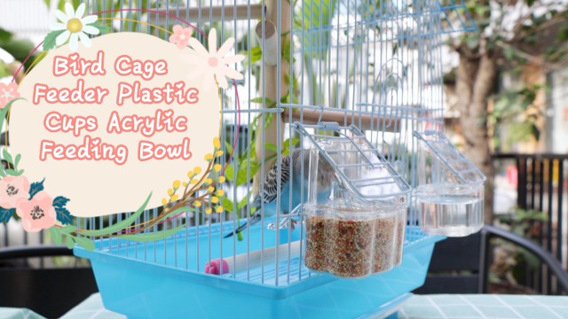 4 Pcs Bird Cage Feeder Plastic Cups Acrylic Feeding Bowl Anti- Splashing Water Food Feeder Box (for Bird Cage with Spring Door) - image 6