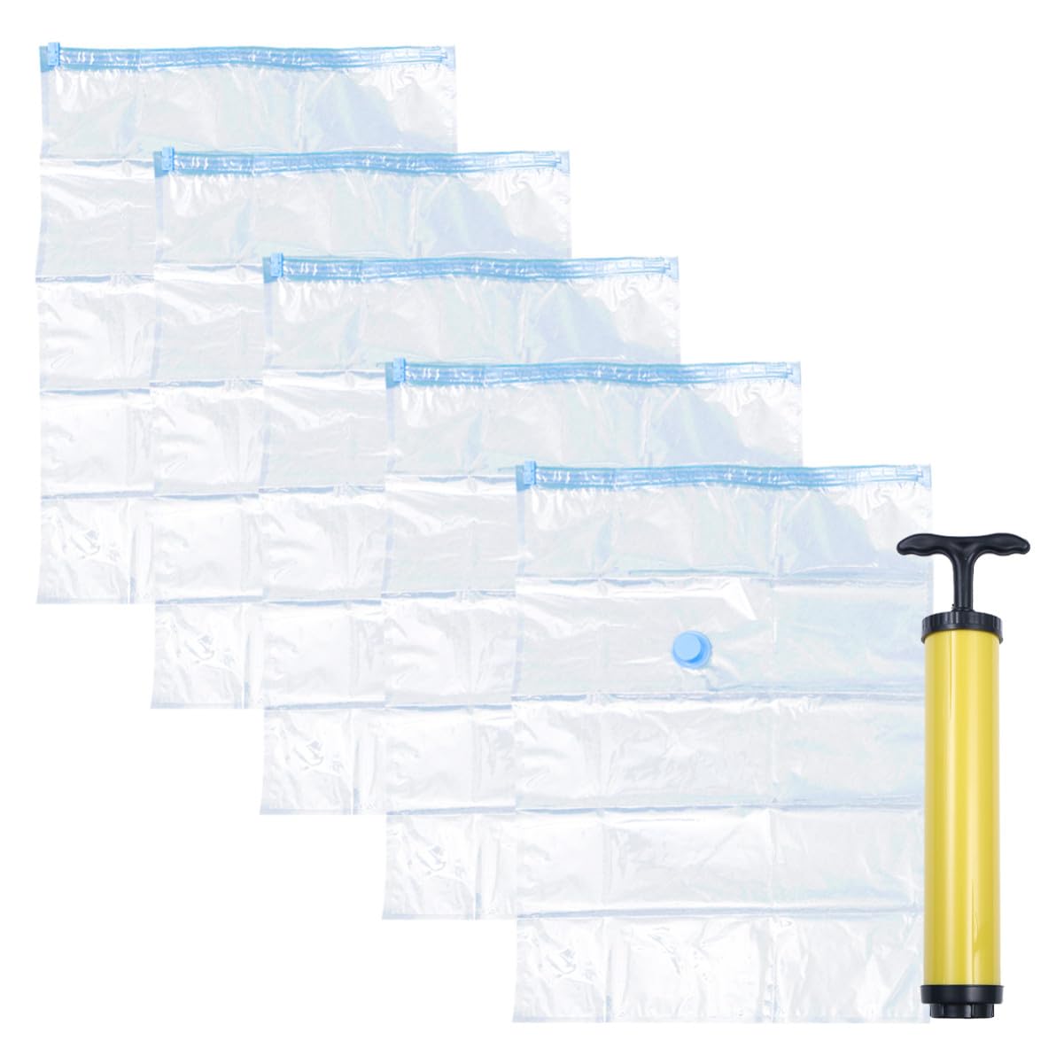PRETYZOOM 10pezzi Sacchetti Sottovuoto Compressione Per Abbigliamento e Trapunte Con Pompa Inclusa Organizzatori Per e Resistente