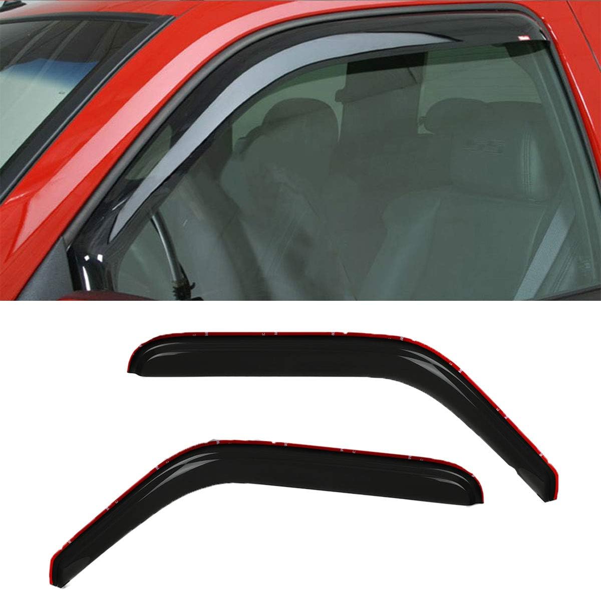 For 2006-2011 Honda Civic Mugen II Style Window Rain Guard Visors 4-Door Sedan E - Foto 2