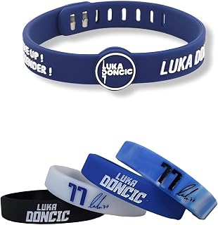 5 pcs Luka Doncic 77 Basketball Silicone Wristband - Adjustable Sports Band for Fans - Ideal Fan Gift and Training Accessory, Blue