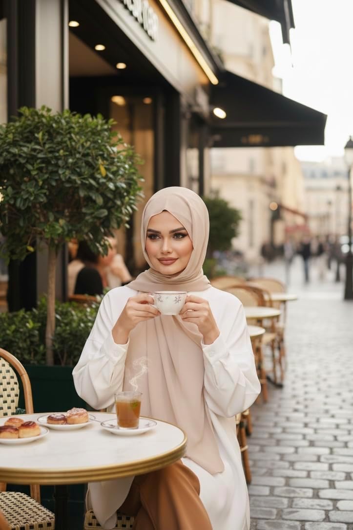 Instant Chiffon Hijab, Ready to wear hijab, modal wrap, Abaya, modern Instant Scarf, Soft breathable scarf - Image 7