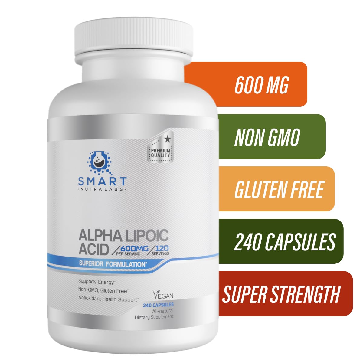 Smart Nutra Labs - Alpha Lipoic Acid 600mg Supplement - 240 Vegan Capsules — Amazon image 6