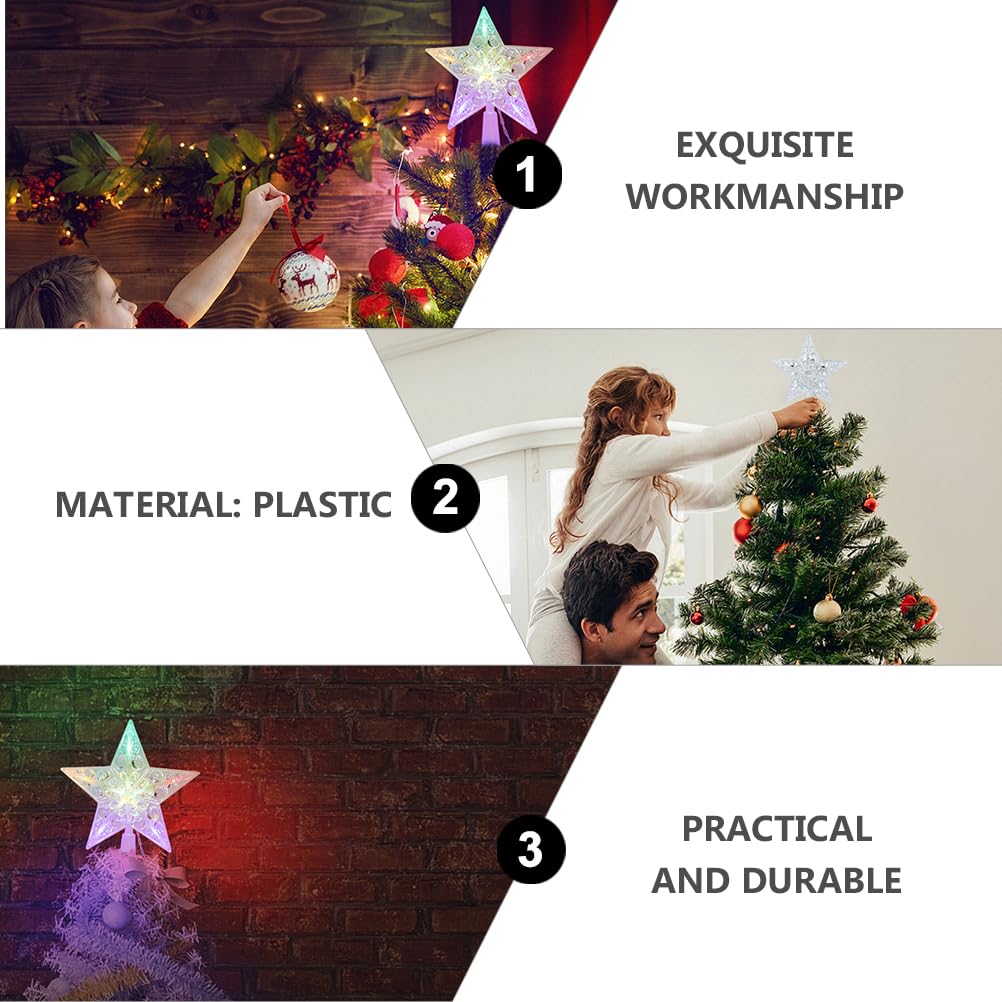 HOMSFOU 1pc Christmas Tree Top Lights Light up Star Tree Topper Light up Christmas Topper Star LED Lights for Trees Decorations Projector - Image 3