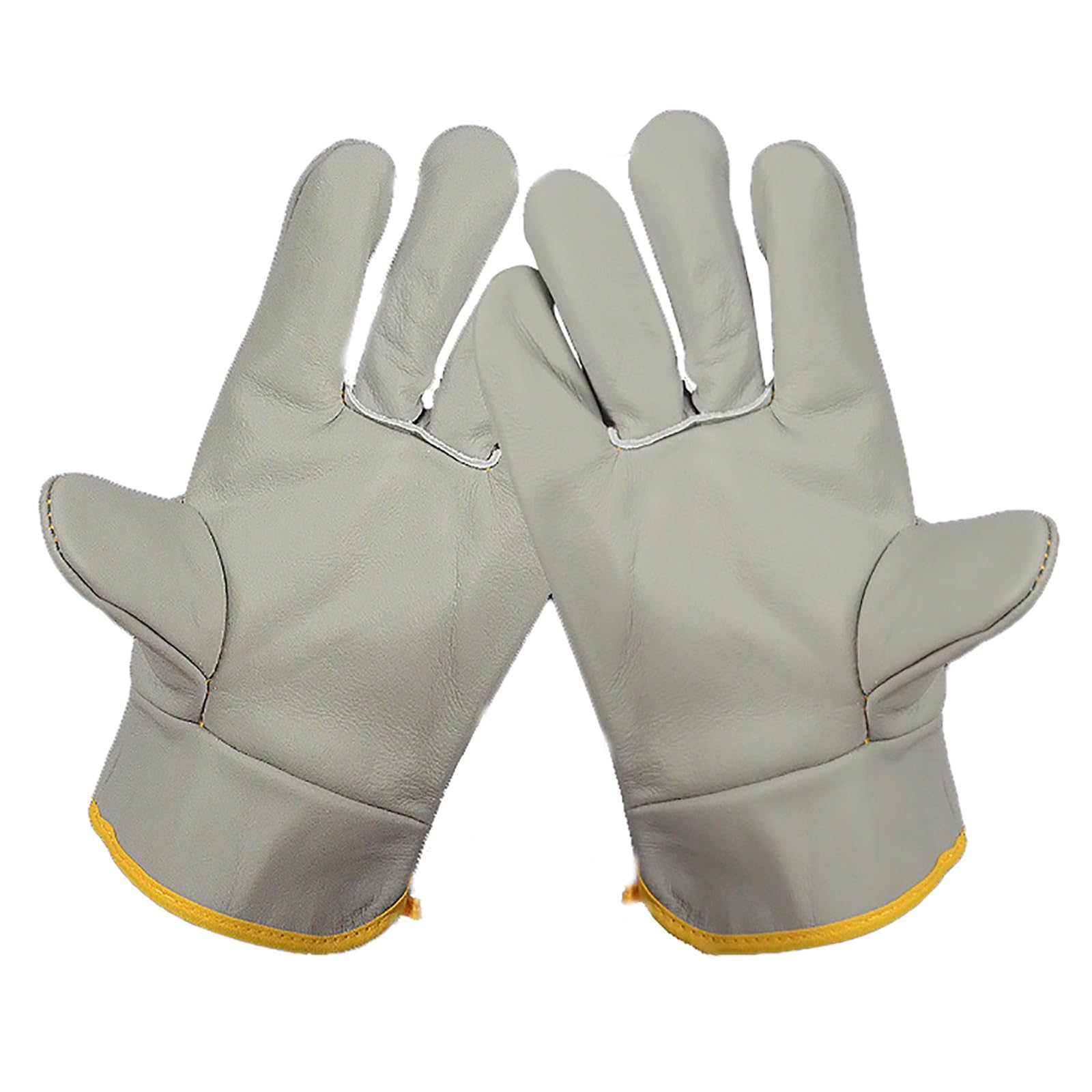 Schweißerhandschuhe Aus Verdicktem Rindsleder, Abriebfeste Handschuhe, Baumwollfutter, Arbeitshandschuhe für BBQ & Backofen