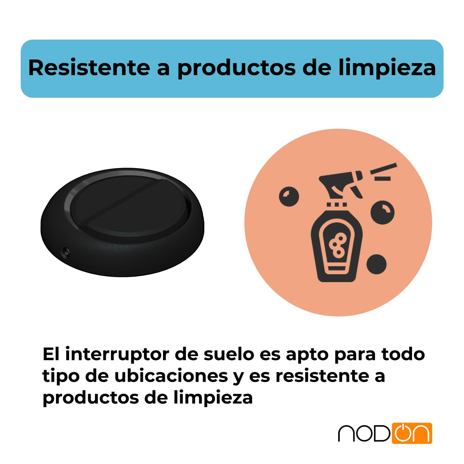 NodOn - EnOcean - Interruptor de suelo sin pilas, sin cables y sin mantenimiento, instalación rápida, sin obras, discreto, sin contacto, a prueba de virus, compatible con Jeedom, eedomus y MyUbiwizz