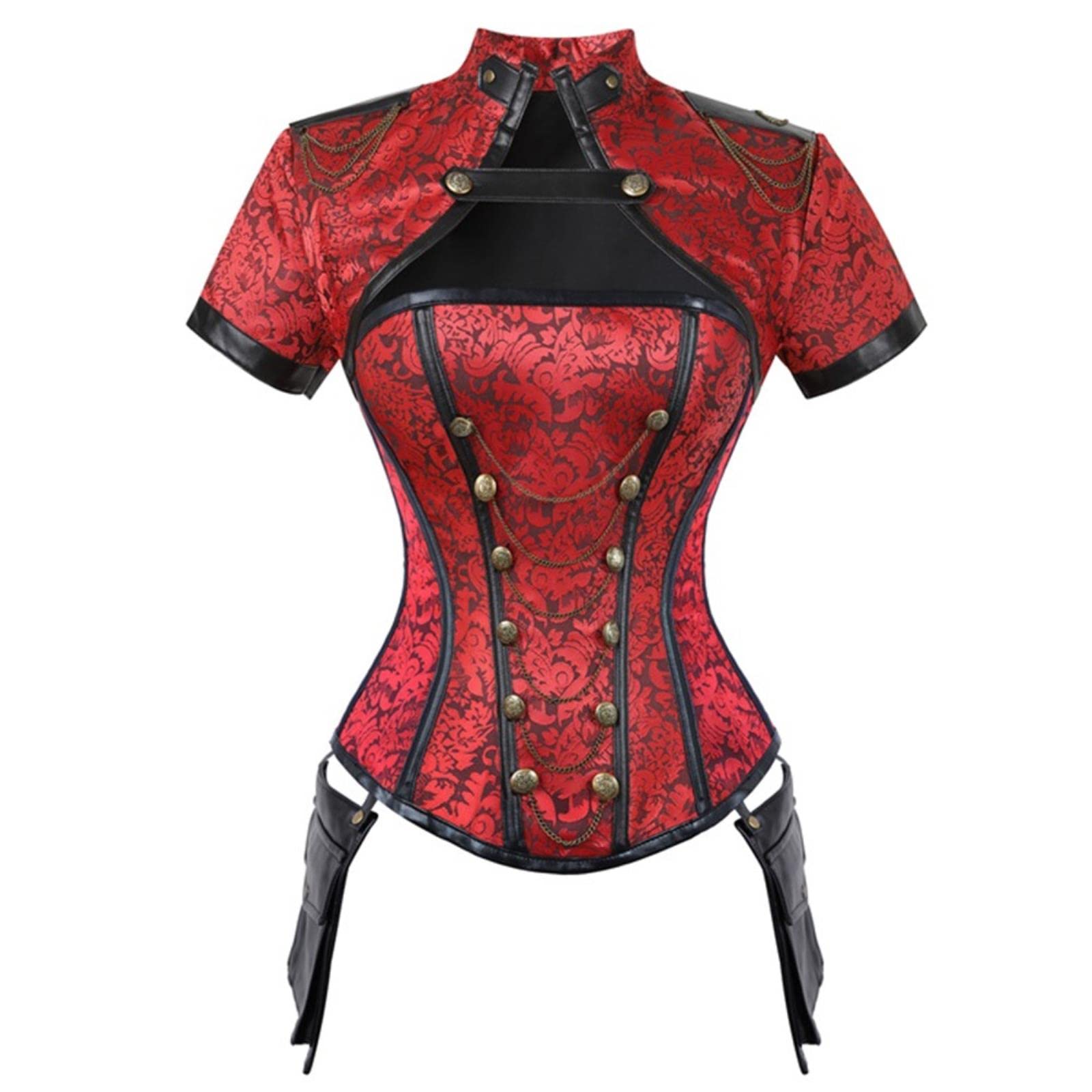 WEITING Corsets noirs et rouges steampunk pour femme sexy gothique gothique rétro corset et bustier corsage femme punk corselet ensemble
