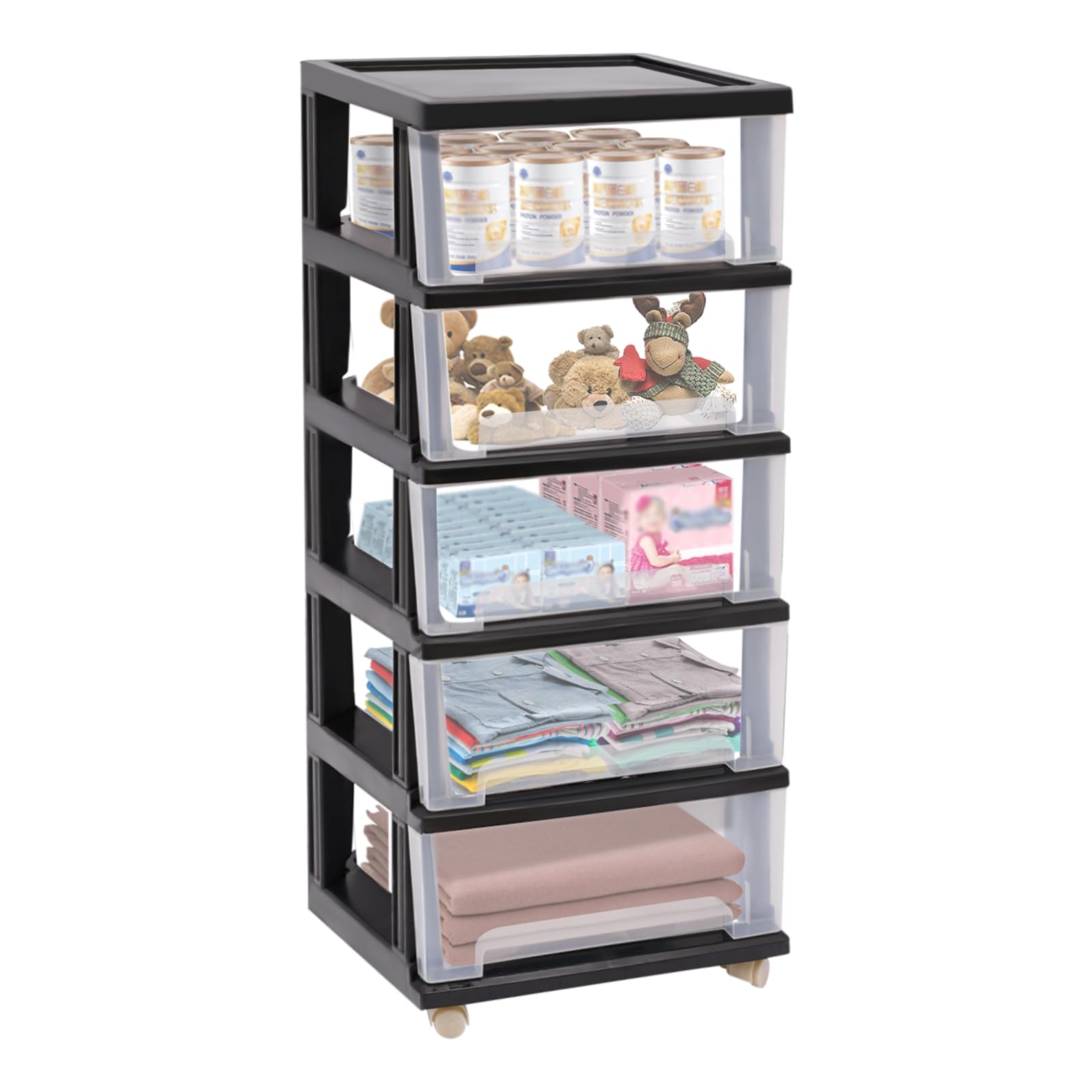 8/13/25Pcs Drawer Organizers Set Clear Plastic Desk Divider Bins Bedroom Dresser Office Storage Box For Makeup Jewelries Kitchen - View #14