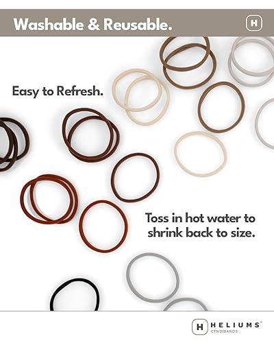 Miniatura 6 de Heliums Lazos finos sin costuras para el cabello, color gris, soportes de nailon de 0.236 pulgadas sin daños, 1.75 pulgadas, sujeción media para