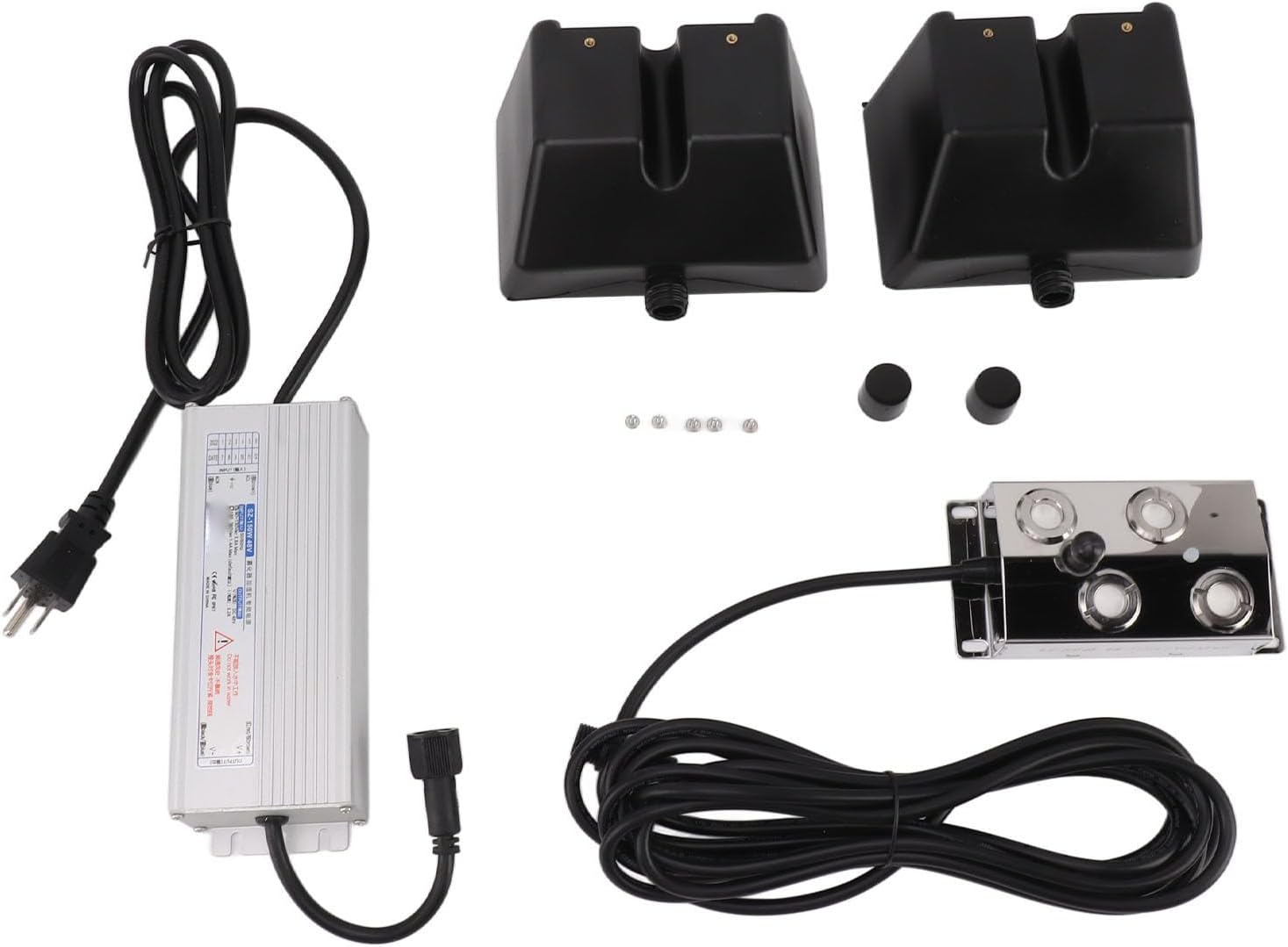 4 Head Ultrasonic Fog Machine, 3.2A Mist Maker Fogger DC 48V 4 Heads 150W for Pool (US Plug 110V)