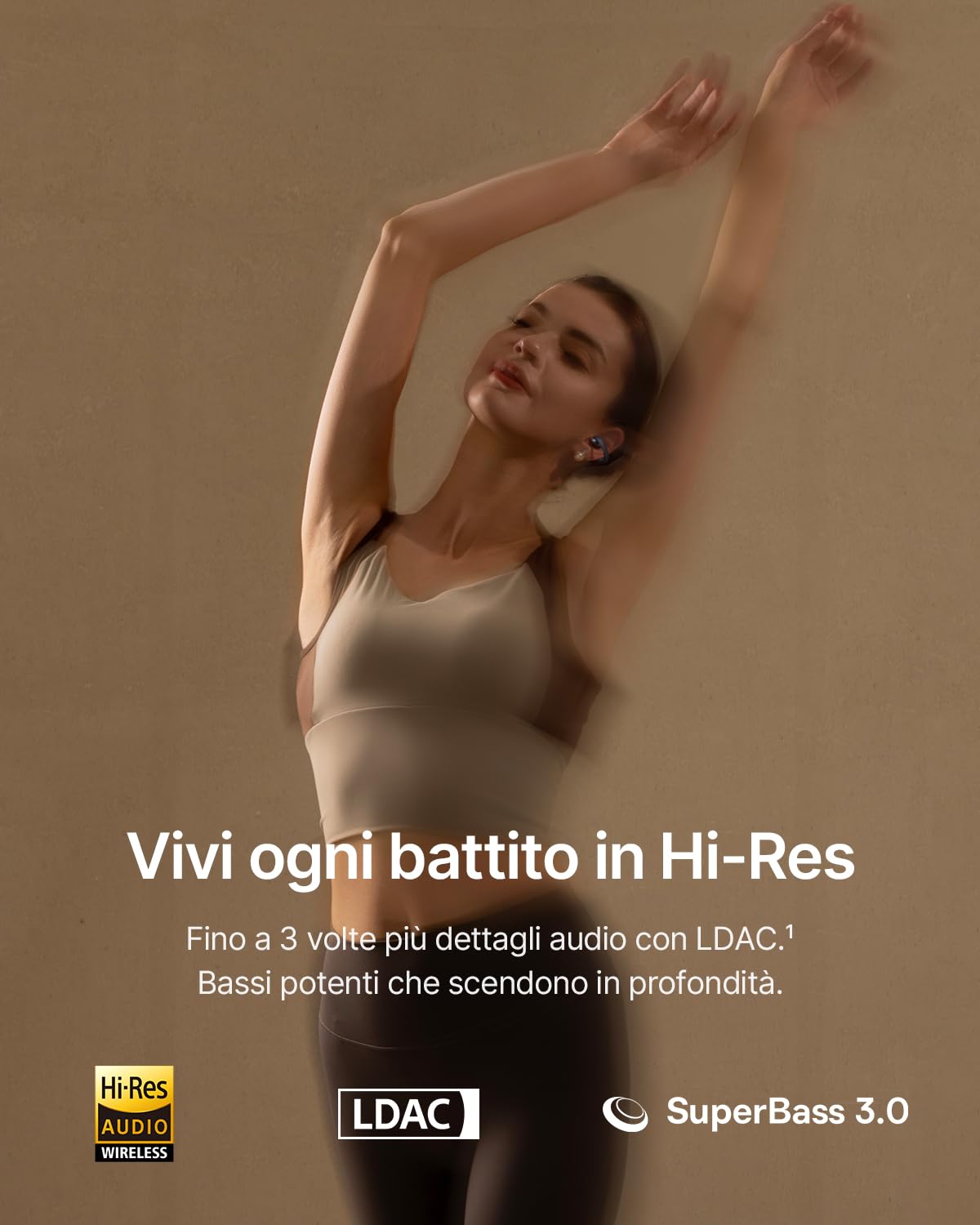 Baseus MC2 Cuffie Open-Ear, Auricolari a Clip con CloudComfort 2.0, Hi-Res Audio, LDAC, SuperBass 3.0, Bluetooth 6.0, 4 Microfoni con IA per chiamate nitide, 55 h di autonomia, IP67, leggeri 5,1 g