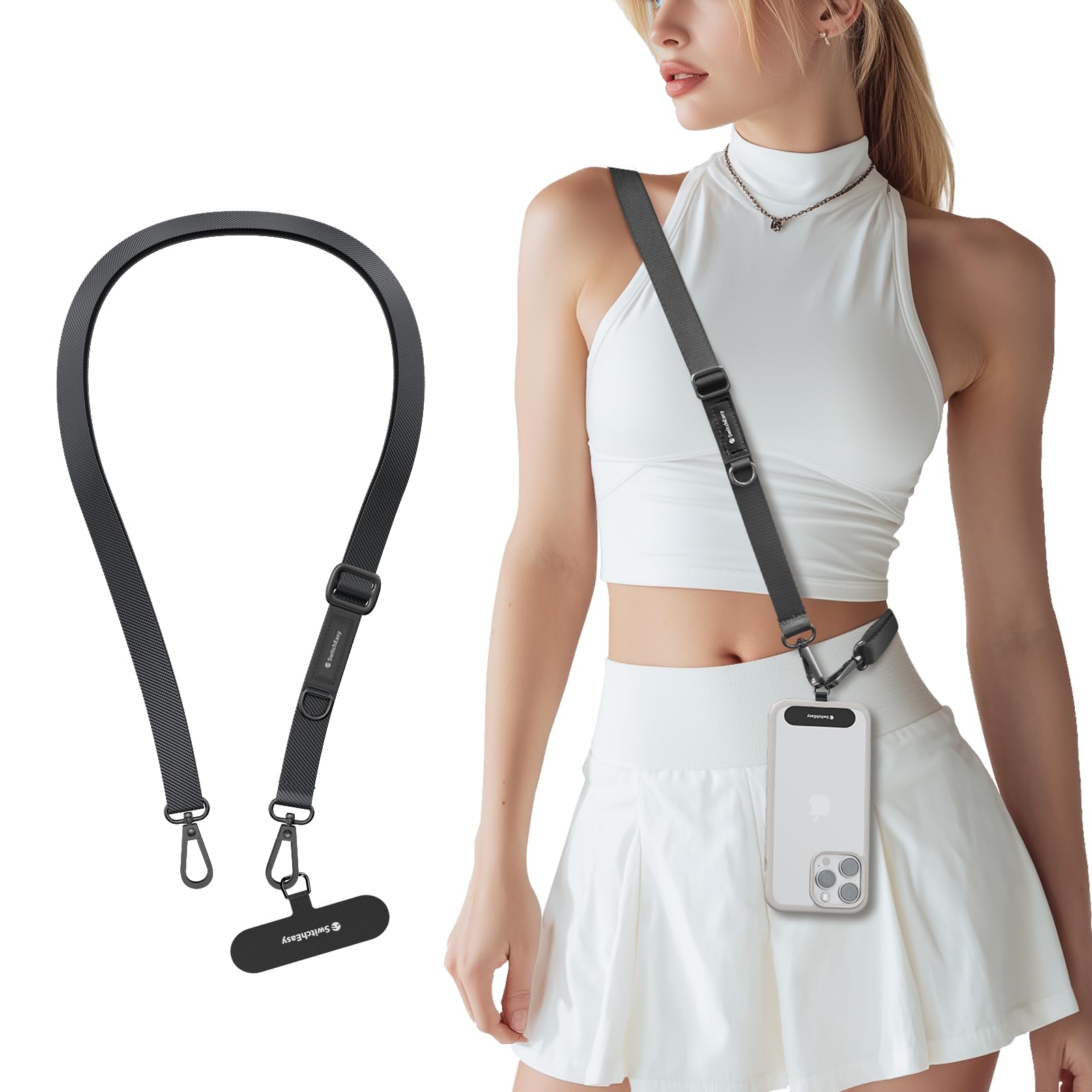 スマホアクセサリー Switch Amazon.com: SWITCHEASY 20mm Adjustable Crossbody Phone Strap