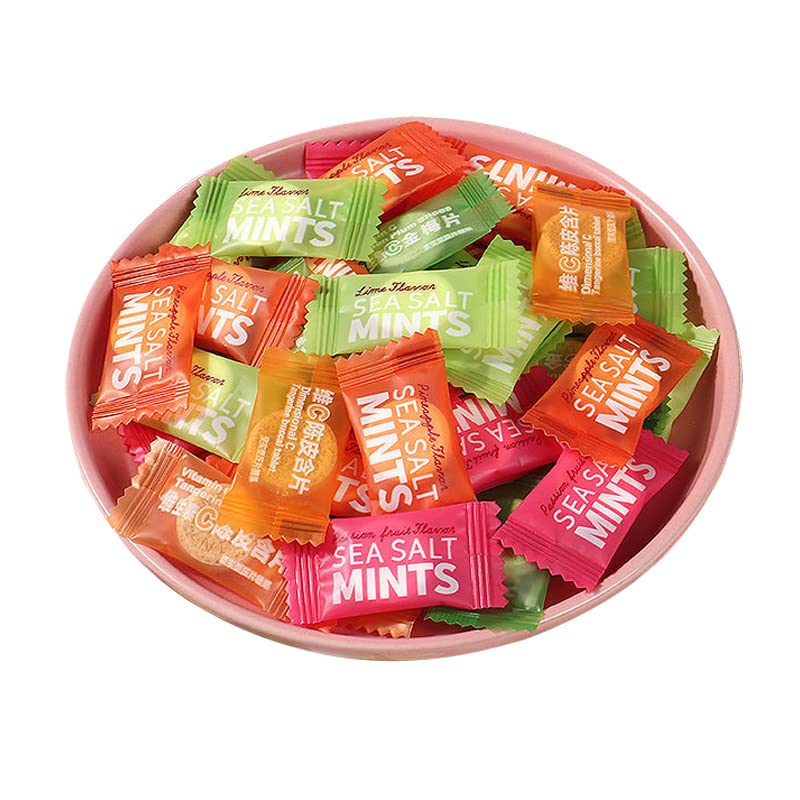 Mint Hard Candy Fruity Flavor for Party Birthday Office, Individually Wrapped Wrapper Candy Christmas Candy for Kids & Adults (500g)