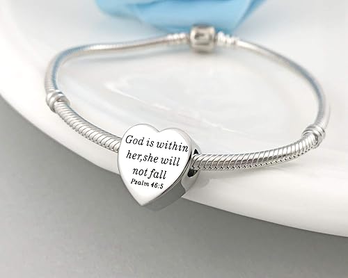 Miniatura 6 de MUERDOU Dije de corazón, pulsera cristiana con versículo bíblico para oración, fe, religiosa, regalos para mujeres