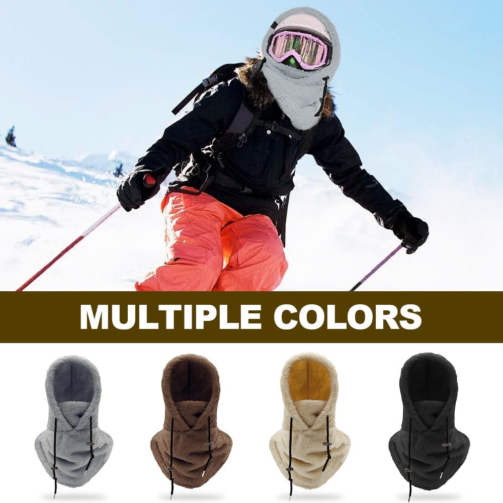 Capucha de sherpa, máscara de esquí de forro polar, máscara facial resistente al viento, máscara facial cálida a prueba de frío, bufanda para hombres y mujeres