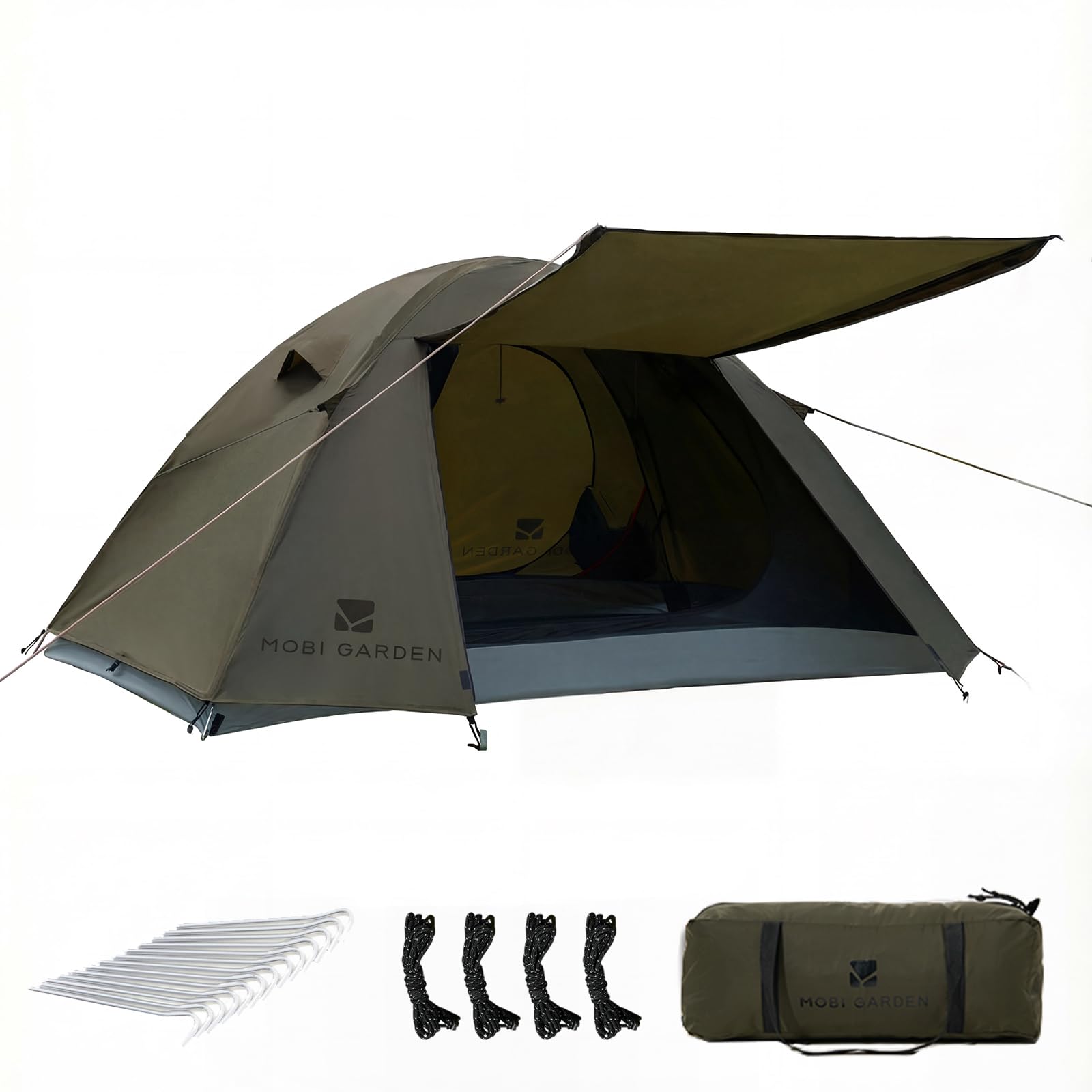 MOBI GARDEN テント ソロテント キャンプテント 1-2人用 二重層 軽量 コンパクト アルミ製ポール 撥水加工素材 UVカット アウトドア 簡単 Amazon.co.jp: MOBI GARDEN テント 1-2人用 キャンプテント ソロテント