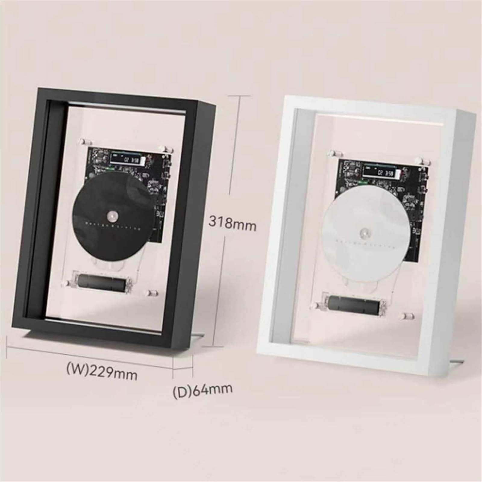 Lettore CD Decorativo, Cornice Musicale con Telecomando, Bluetooth 5.0/Uscita AUX 3,5 Mm, 2 Opzioni di Posizionamento, per Casa, Ufficio e Galleria