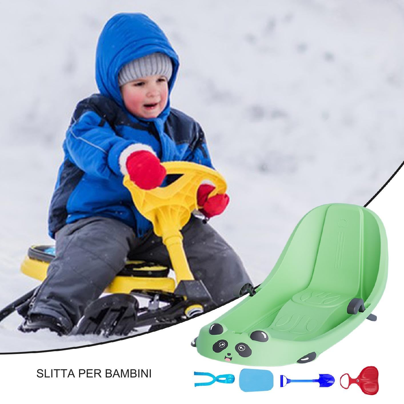 Schlitten für Kinder | Ergonomisch Und Familienfreundlich | Rodelschlitten Für Kleine Mit Eingebetteter Bremse | Für Schnee Hügel Hof Spiele Jungen Mädchen Kinder Vorschulalter