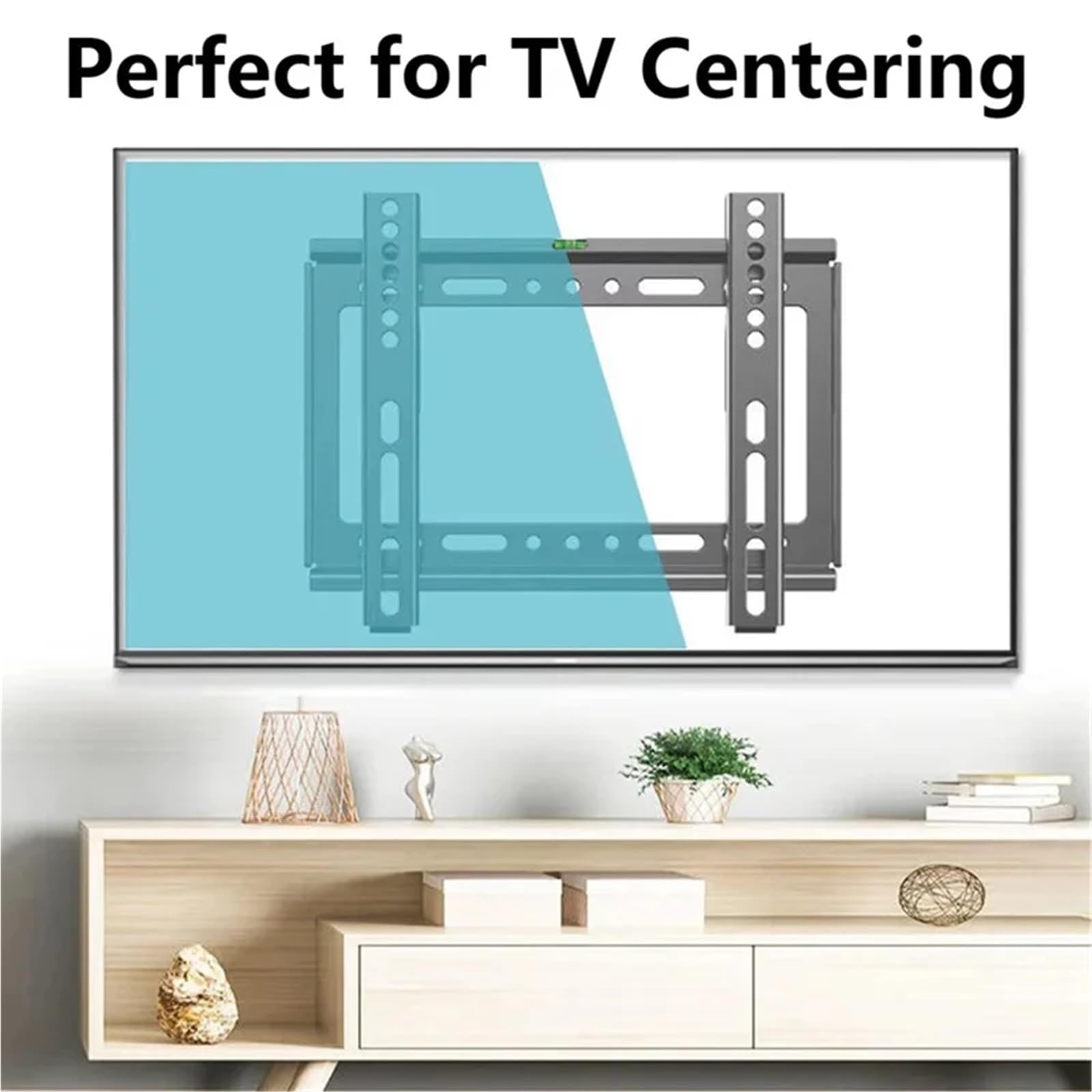 SERDAS Staffa universale per montaggio a parete, a basso profilo, fissa per TV a schermo piatto da 14-32 pollici, universale, per monitor TV a schermo piatto