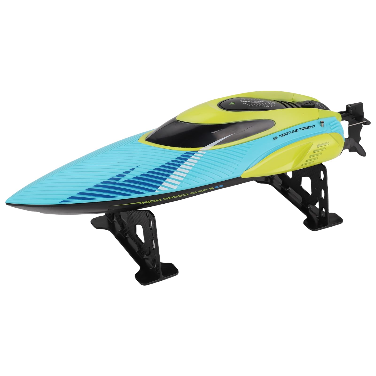 Barco teledirigido, 2,4 G 45 km/h, lancha rápida RC de alta velocidad con reinicio de Kenter y luz LED, lancha eléctrica para y, 2 baterías, plata (3 baterías)