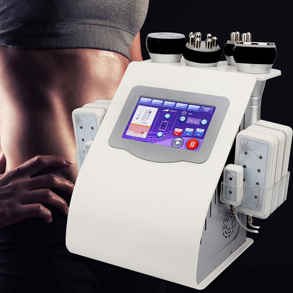 Profi 40K Massagegerät, Multifunktionale Lipo Laser Körperformmaschine mit 8 Pads LLLT Lipo Laser Gerät für Augen, Gesicht, Hals, Arme, Bauch und Rücken Abnehmen Maschine