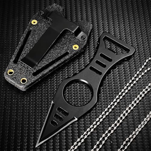 Image of Neck Knife with Sheath and Necklace, Mini Fixed Blade Knife Necklace for Men, Ultra Small Pocket Knife EDC Tools Cool Gadgets for Camping, Backpacking, Hiking, Survival