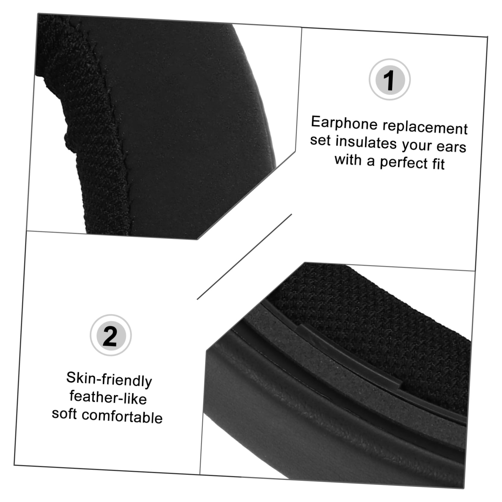 HOMSFOU 3paia Cuscinetti Auricolari Ricambio Per Earpads Per Isolamento e Comfort Ottimale Facile Installare