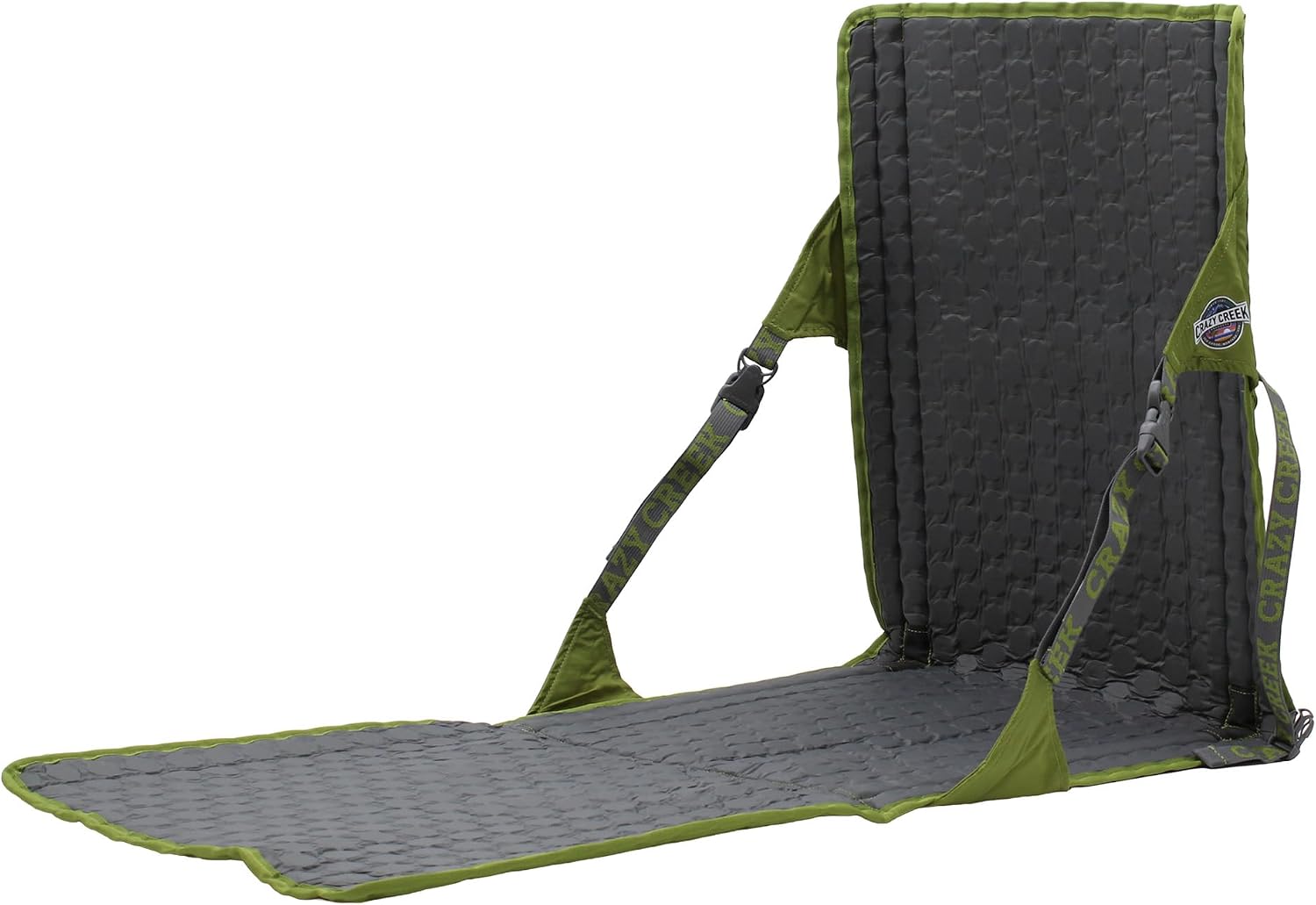 Crazy Creek HEX 2.0 PowerLounger for Day Hiking & Backpacking Trips, 250 LBS Weight Capacity, Adjustable Straps, Compact Design, Water-Resistant Olive/Slate