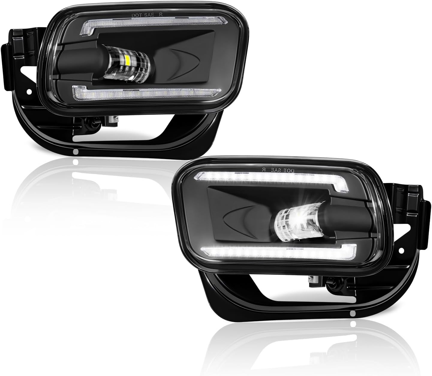 LED Fog Lights for Dodge Ram 1500 2009-2012,Dodge Ram 2500 2010-2018,Dodge Ram 3500 2012-2018,Plug and Play Front Bumper Fog Lamps Replacement, Weatherproof