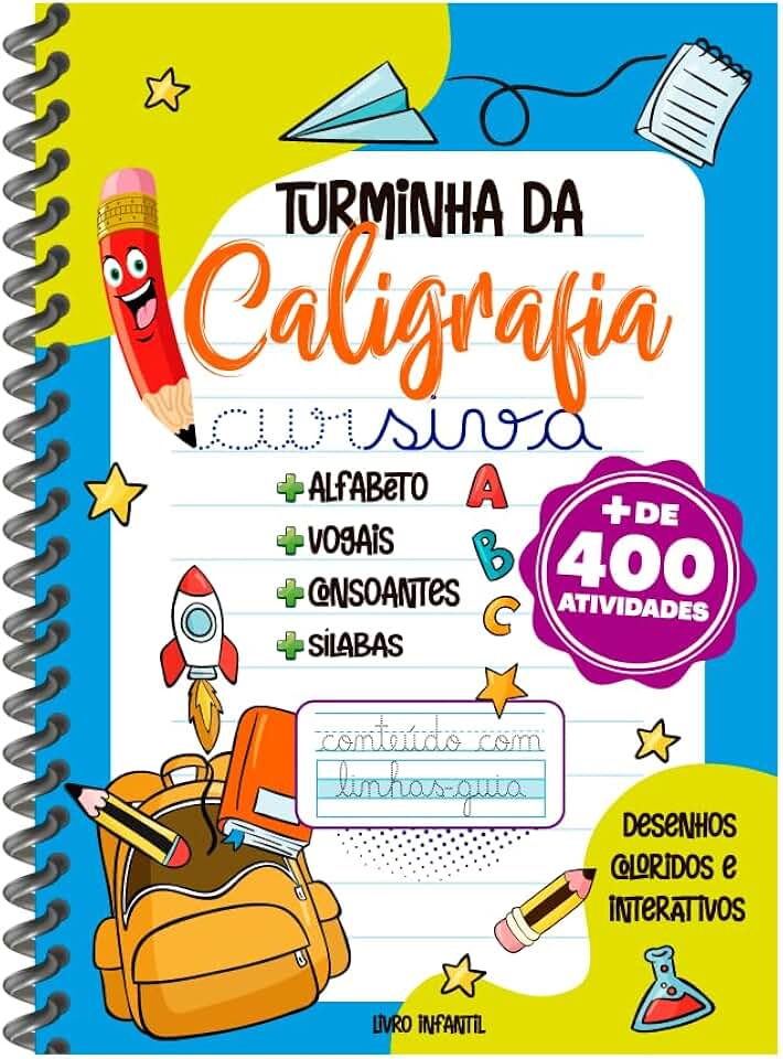 Livro Infantil Caderno De Caligrafia 400 Atividades Letra Cursiva