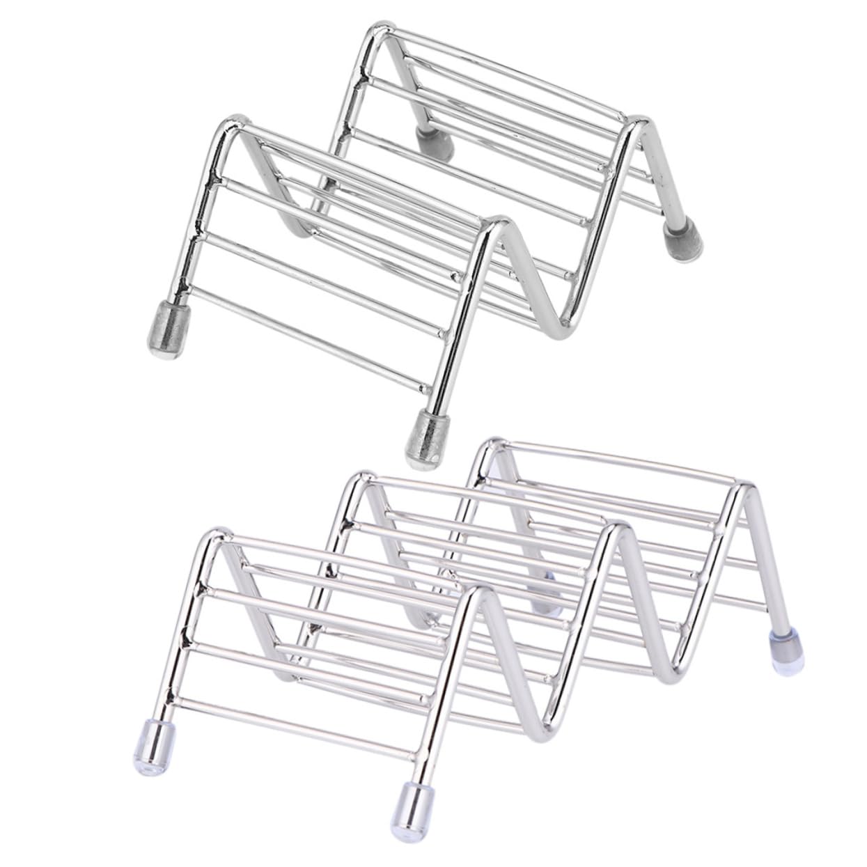 STOBAZA Taco Stands Stainless Steel Taco Holders 2pcs for Hard Shell Burritos and More Easy to Wash