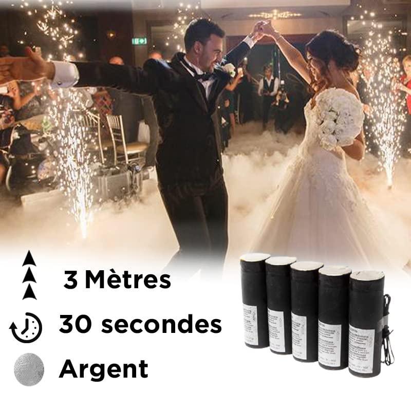 Getti Da Scena Argento 3 Metri - 10 Pezzi, Durata 45 Secondi, Per Matrimoni E Feste, Categoria F1