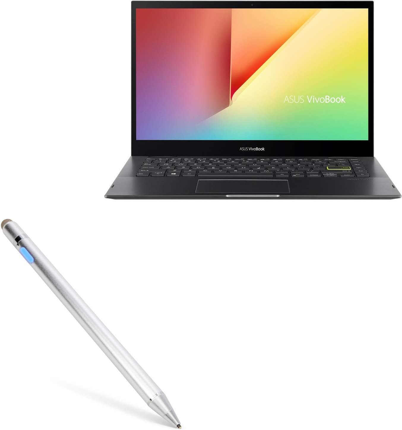 BoxWave Stylus Pen Compatible with ASUS VivoBook Flip 14 TP470 - AccuPoint Active Stylus, Electronic Stylus with Ultra Fine Tip - Metallic Silver