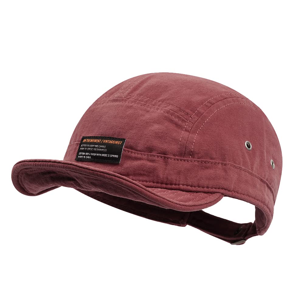 Clakllie5 Panel Baseball Cap Cotton Short Brim Hats Flat Peak Snapback Cap Hip Hop Skateboard Hats Low Profile Dad Hat Fitted Hats