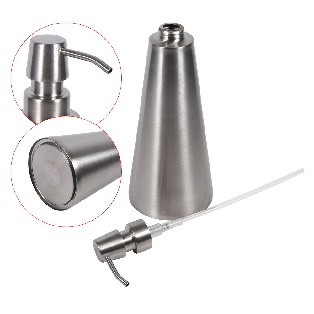 EMUKOEP Dispenser di Sapone di Grandi Dimensioni Doccia 1pc 800ml Dispenser di Sapone per Pompa in Acciaio Inossidabile di Grande capacità Accessorio per Il Bagno da Appoggio