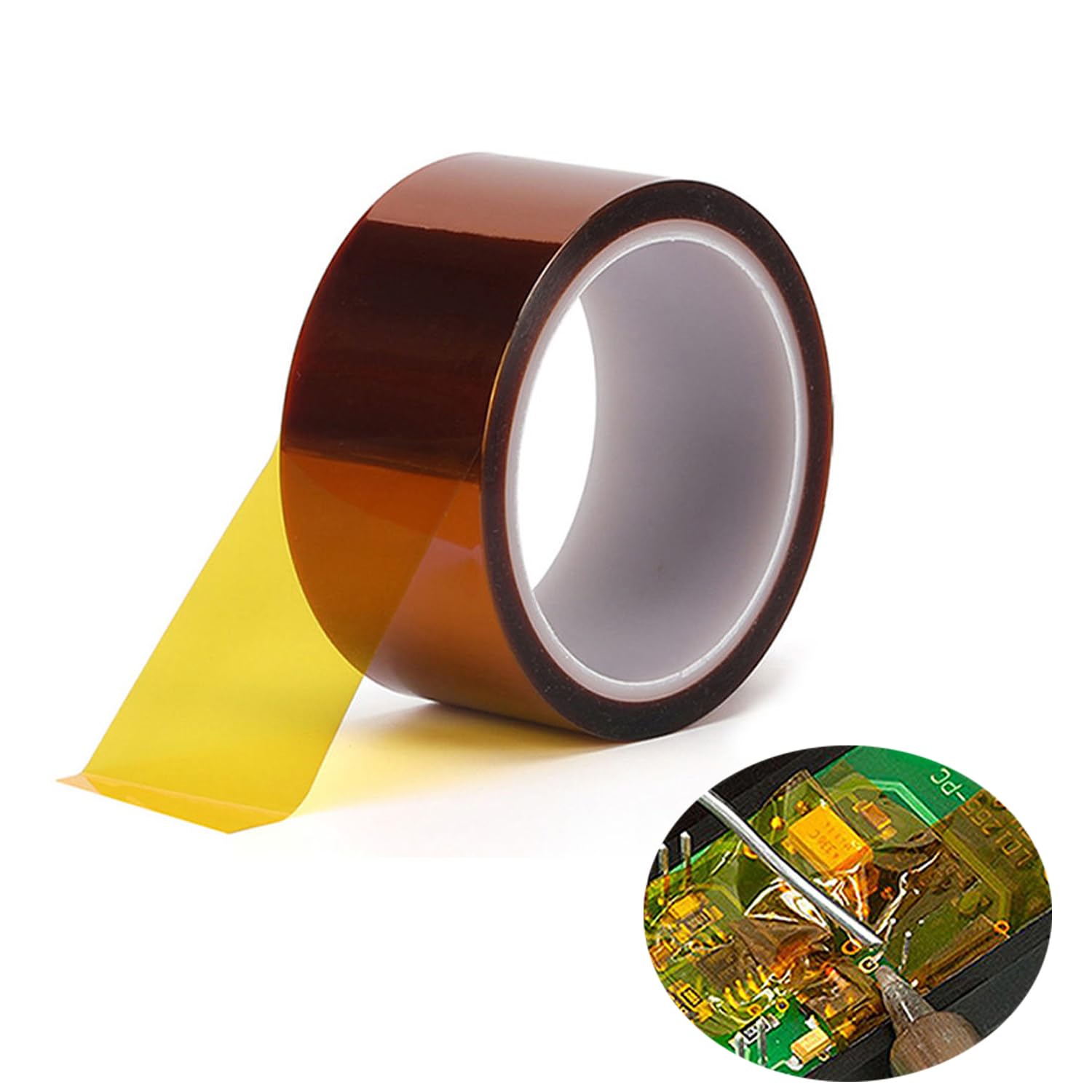 Heat Tape 2" x 30yard, High Temperature Polyimide Tape, 500 Fahrenheit Degree Heat Resisitant Heat Transfer Tape Adhesive Tape for Soldering,