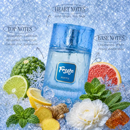 Image of RiiFFS Freeze Extrait De Parfum 100ml | Unisex Long Lasting Perfume | Fresh Citrus, Mint & Amber Fragrance | Premium Day-to-Night Scent for Men & Women | Eau de Parfum Spray