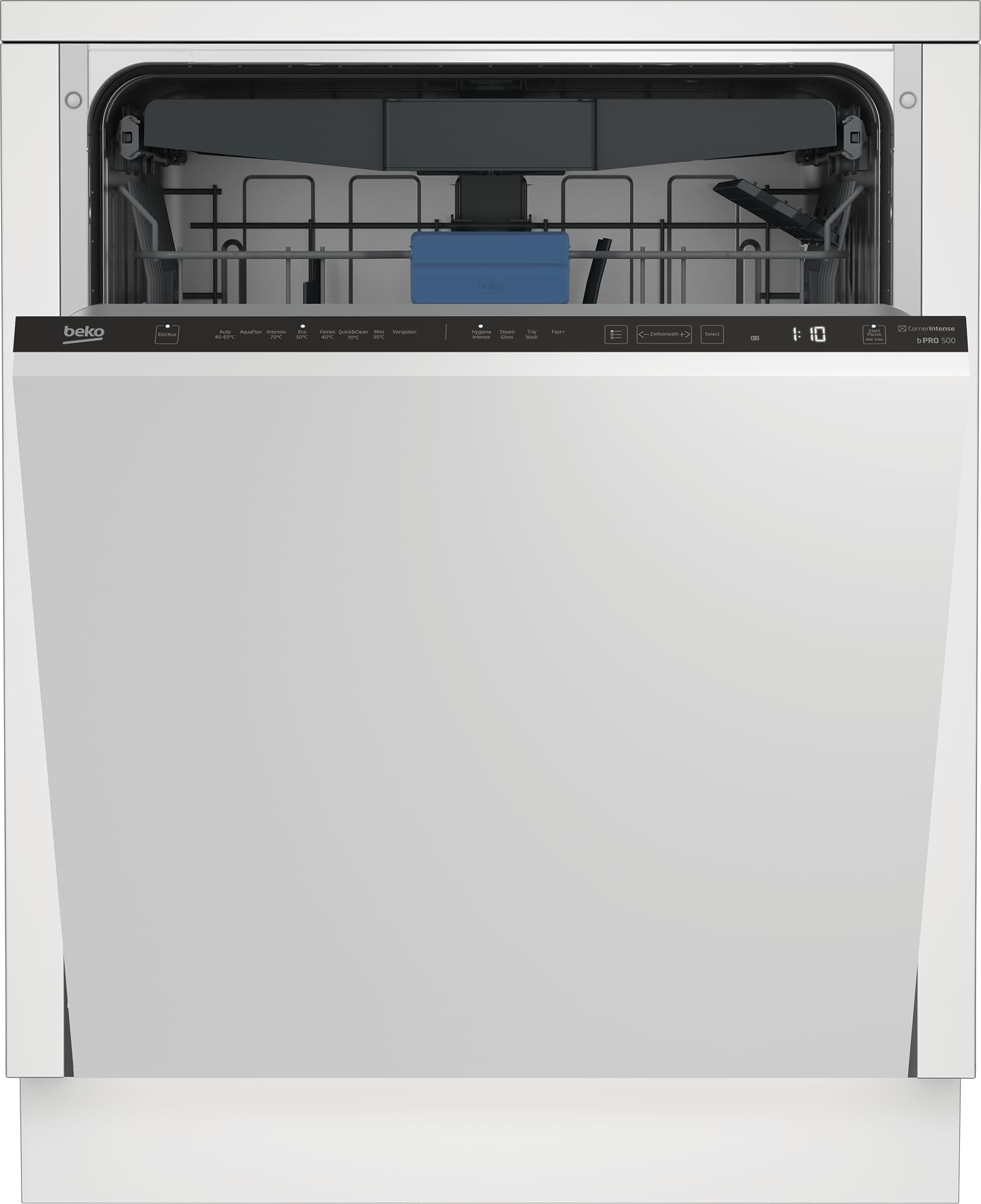 Beko BDIN38440 - Lavastoviglie da incasso, 60 cm, completamente integrato, per 14 soffitti su misura, 3 lavelli, 5 temperature, velocità+, asciugatura SteamGloss, CornerIntense, TrayWash