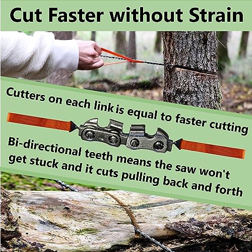 Roadfare Pocket Chainsaw - 36 Inch Hand Saw With 48 Bi-Directional Teeth - Camping And Survival Chain Saw For Fast Easy Cutting #TOP3