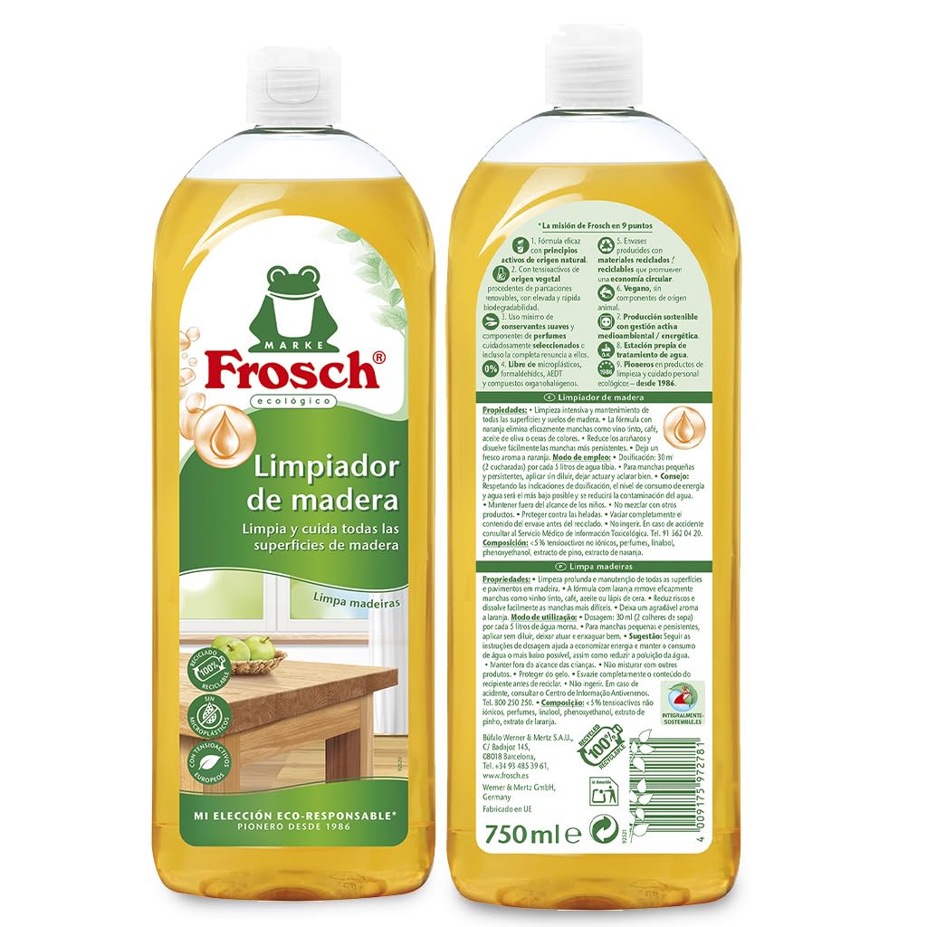 Frosch Limpiador Ecológico de Madera 750ml Spray - Limpieza y Mantenimiento Suelos y Superficies Madera - Fórmula Pino y Naranja - Elimina Manchas Difíciles — view 4